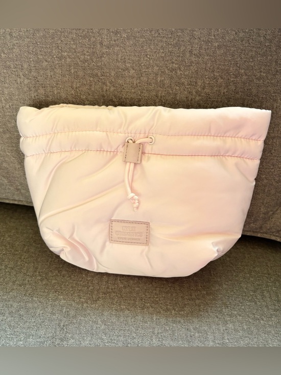 Kylie Cosmetics Handbags - Kylie Cosmetics Light Pink Puffer Cosmetic Pouch with Drawstring